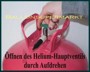 Ballongas-Einweg-Tank: Zuerst öffnen Sie das Haupventil des Heliumtanks