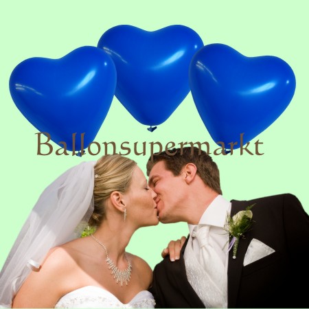 Herzluftballons in Blau
