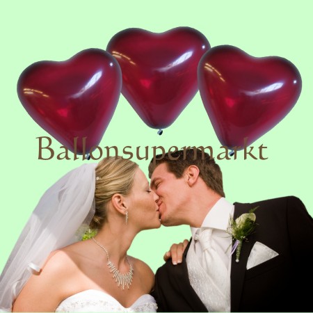 Herzluftballons Burgund
