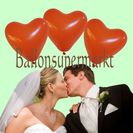 Herzluftballons in Orange