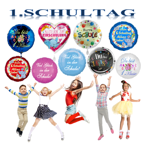 1. Schultag Luftballons. Geschenke für Schulkinder.